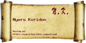 Nyers Koridon névjegykártya